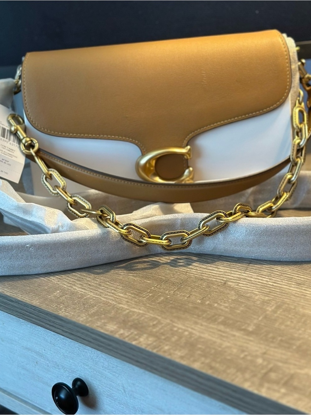 NWT Coach Chain Tabby - Regular - Honey Brown with Gold Hardware - Picture 2 of 8